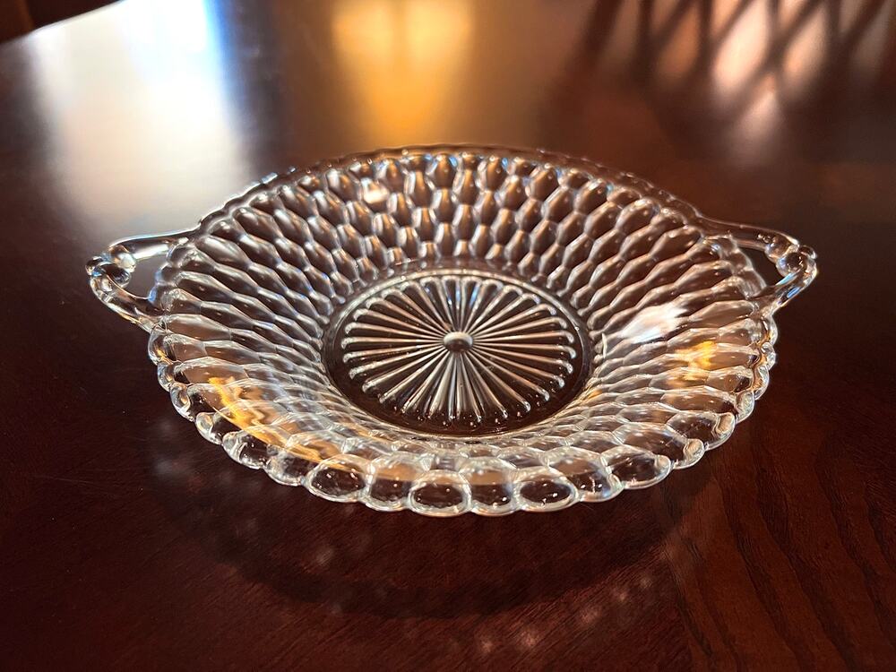 Indiana Glass Clear Honeycomb Relish Dish